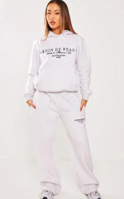 Best PrettyLittleThing Petite Graphic Detail Oversized Sweatpants Ash Grey