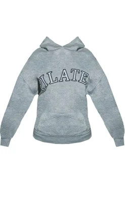 PrettyLittleThing Grey Sweatsuits*Petite Pilates Graphic Hoodie