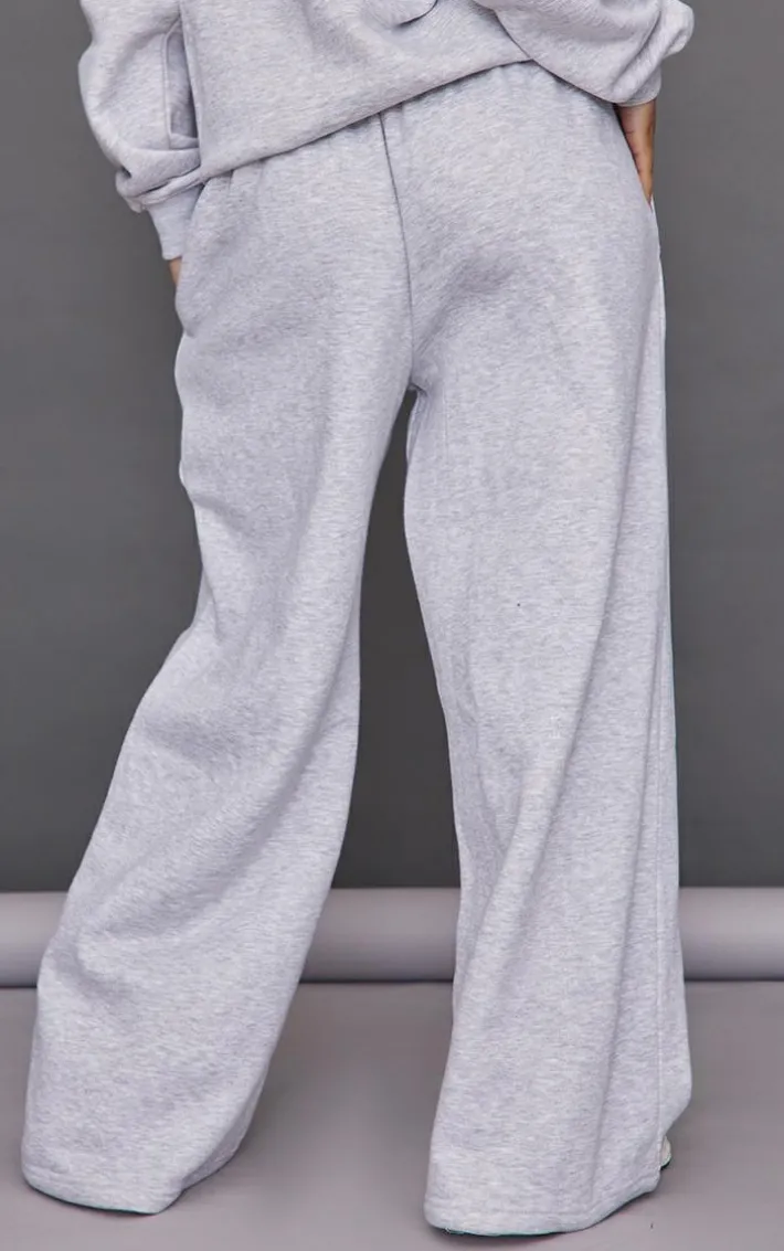 Petite Ash Grey Super Wide Leg Sweatpants