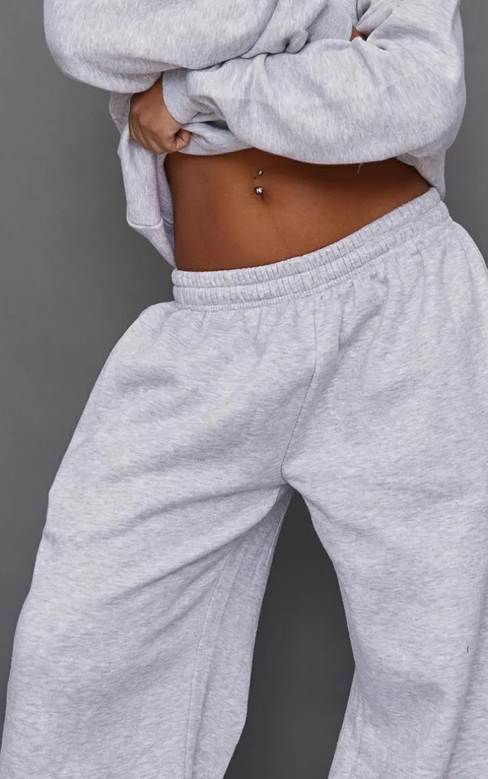 Petite Ash Grey Super Wide Leg Sweatpants