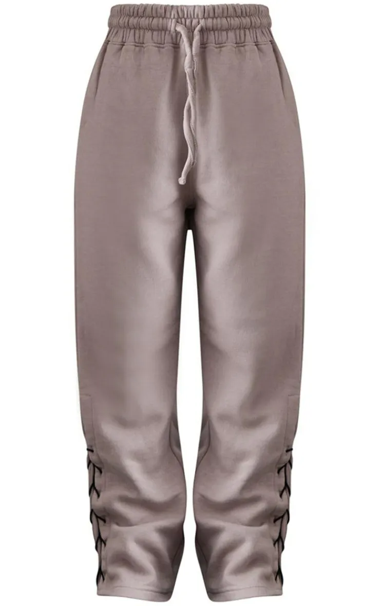 Sale PrettyLittleThing Petite Tie Side Detail Sweatpants Ash Grey