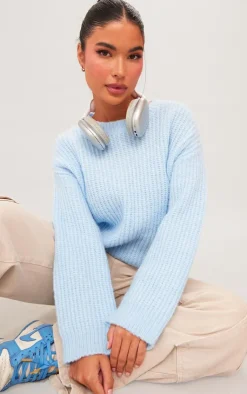 PrettyLittleThing Oversized Sweaters*Petite Oversized Fluffy Knitted Sweater