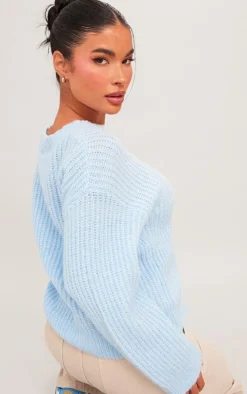 PrettyLittleThing Oversized Sweaters*Petite Oversized Fluffy Knitted Sweater
