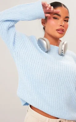 PrettyLittleThing Oversized Sweaters*Petite Oversized Fluffy Knitted Sweater