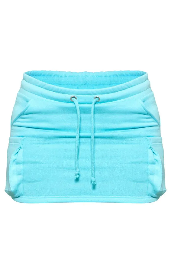 Petite Baby Blue Sweat Pocket Skirt