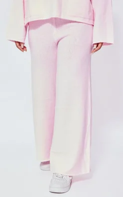 PrettyLittleThing Knitted Two Piece Sets*Petite Luxe Knit Wide Leg Pants