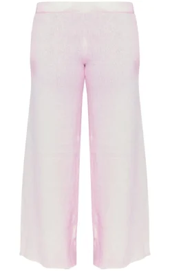 PrettyLittleThing Knitted Two Piece Sets*Petite Luxe Knit Wide Leg Pants