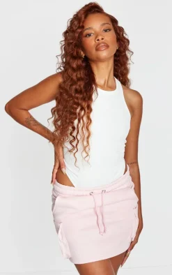 Petite Baby Pink Sweat Pocket Skirt