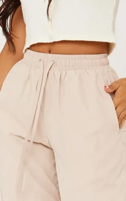 Petite Beige Peach Skin Cargo Pants