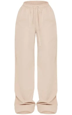 Petite Beige Peach Skin Cargo Pants