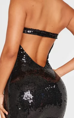 Petite Bandeau Open Back Sequin Mini Dress-PrettyLittleThing Sale
