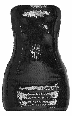 Petite Bandeau Open Back Sequin Mini Dress-PrettyLittleThing Sale