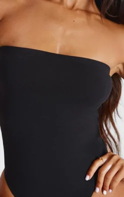PrettyLittleThing Basic Tops*Petite Basic Cotton Blend Bandeau Bodysuit
