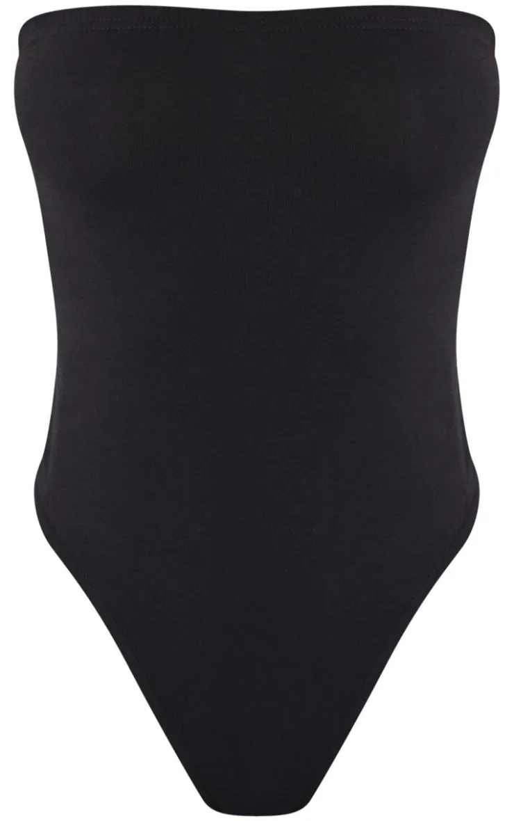PrettyLittleThing Basic Tops*Petite Basic Cotton Blend Bandeau Bodysuit
