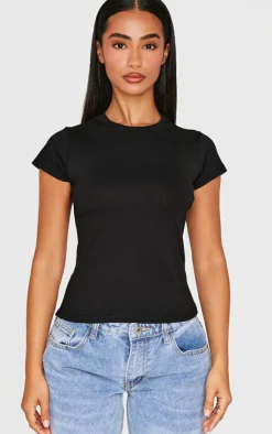 PrettyLittleThing T-Shirts*Petite Basic Cotton Blend Fitted Crew Neck T Shirt