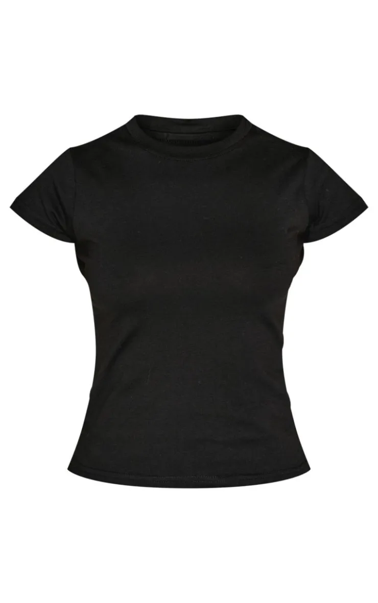 PrettyLittleThing T-Shirts*Petite Basic Cotton Blend Fitted Crew Neck T Shirt