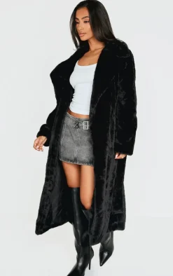 PrettyLittleThing Faux Fur Coats*Petite Belted Faux Fur Coat