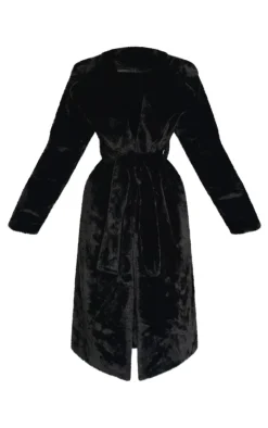 PrettyLittleThing Faux Fur Coats*Petite Belted Faux Fur Coat