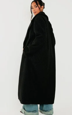 PrettyLittleThing Christmas Shop*Petite Borg Maxi Coat