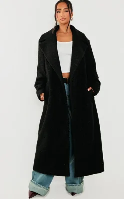 PrettyLittleThing Christmas Shop*Petite Borg Maxi Coat