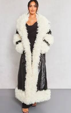 PrettyLittleThing Winter Coats & Jackets*Petite Borg Trim Midi Coat