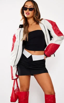 Petite Contrast Fold Over Mini Skirt-PrettyLittleThing Best