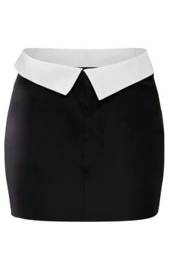 Petite Contrast Fold Over Mini Skirt-PrettyLittleThing Best