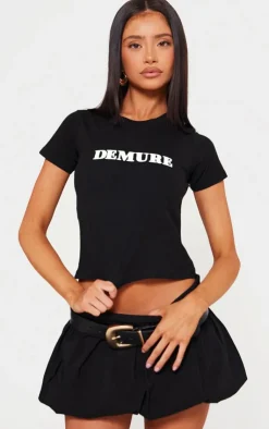 PrettyLittleThing T-Shirts*Petite Demure Fitted T-Shirt