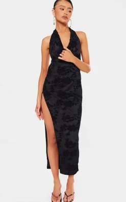 Petite Devore Open Back Cowl Maxi Dress-PrettyLittleThing Outlet
