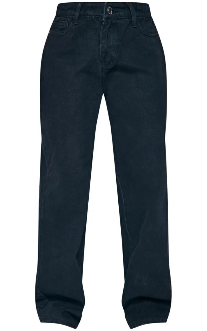 Petite Black Dip Waist Denim Jeans