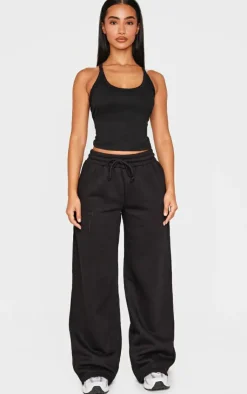 PrettyLittleThing Basic Tops*Petite Embroidered Longline Tank Top