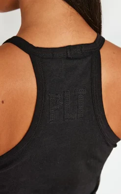 PrettyLittleThing Basic Tops*Petite Embroidered Longline Tank Top