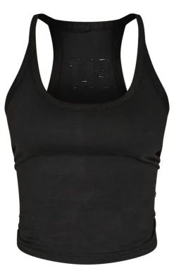 PrettyLittleThing Basic Tops*Petite Embroidered Longline Tank Top