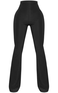 Petite Flare Ruched Bum Slinky Pants-PrettyLittleThing Online