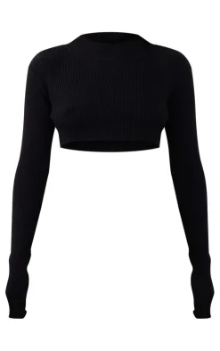 PrettyLittleThing Sweaters*Petite Knitted Cropped Crew Neck Sweater