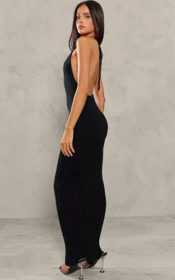 Petite Knitted Open Back Maxi Dress-PrettyLittleThing Sale