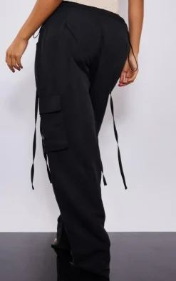 Petite Black Lightweight Shell Low Rise Cargo's