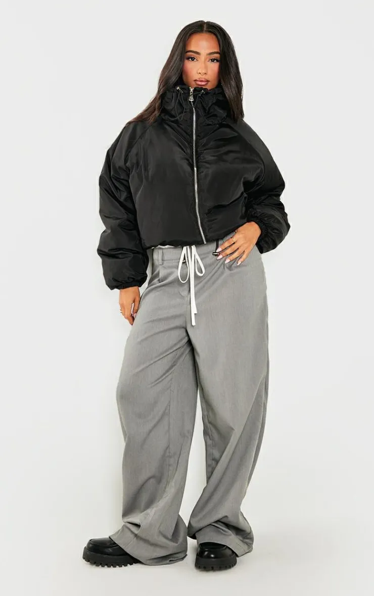 PrettyLittleThing Puffer Jackets*Petite Longline Pocket Detail Puffer Coat