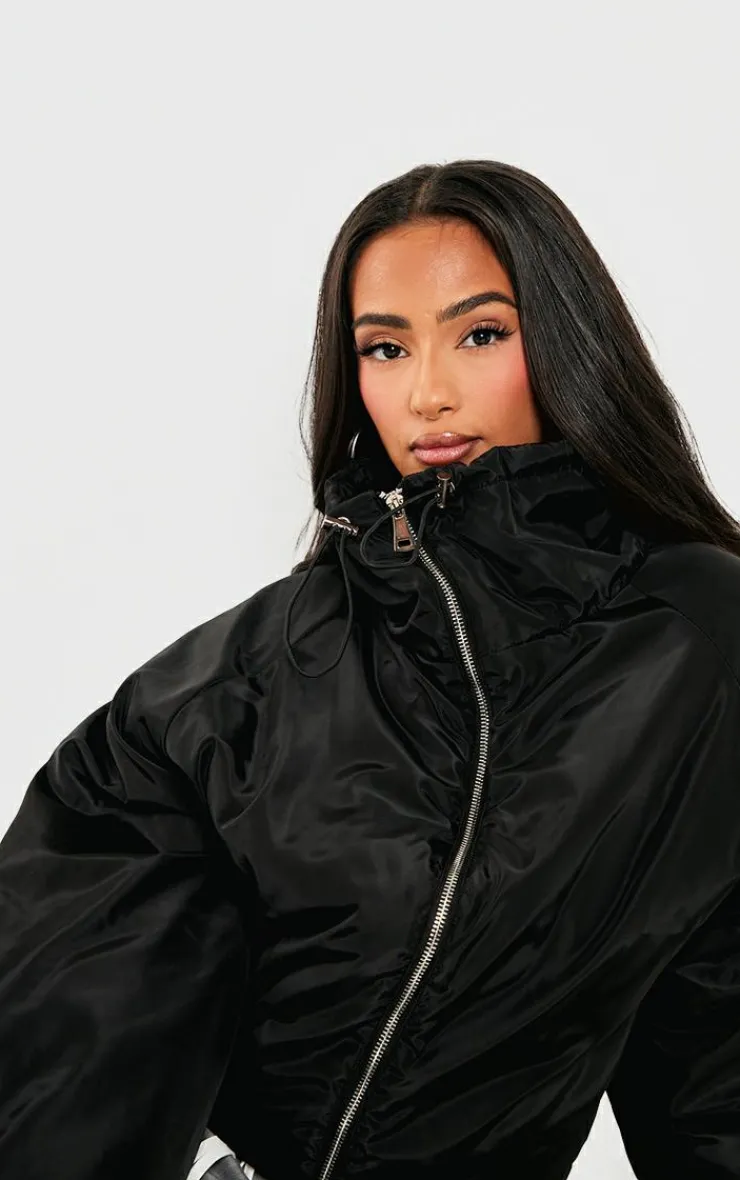 PrettyLittleThing Puffer Jackets*Petite Longline Pocket Detail Puffer Coat