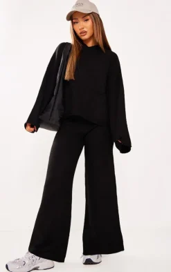 PrettyLittleThing Knitted Two Piece Sets*Petite Luxe Knit Wide Leg Pants