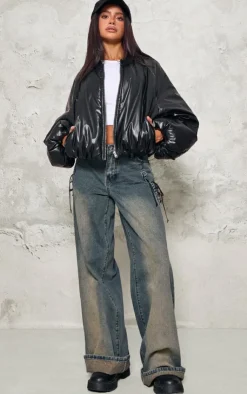 PrettyLittleThing Puffer Jackets*Petite Oversized Bomber Puffer Jacket