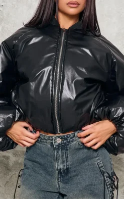 PrettyLittleThing Puffer Jackets*Petite Oversized Bomber Puffer Jacket
