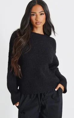 PrettyLittleThing Oversized Sweaters*Petite Oversized Fluffy Knitted Sweater