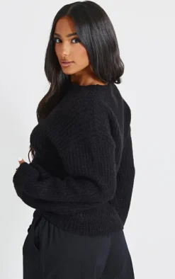 PrettyLittleThing Oversized Sweaters*Petite Oversized Fluffy Knitted Sweater