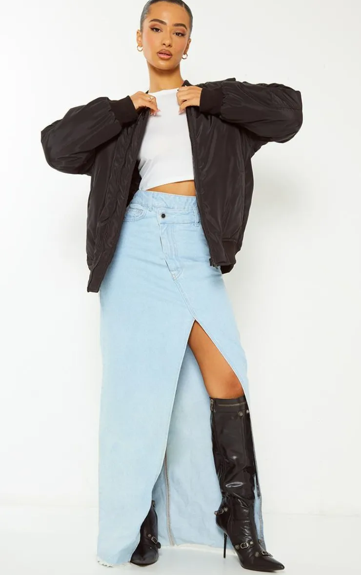 PrettyLittleThing Bomber Jackets*Petite Oversized Zip Up Bomber Jacket