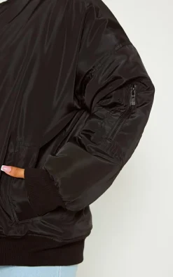 PrettyLittleThing Bomber Jackets*Petite Oversized Zip Up Bomber Jacket