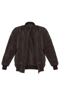 PrettyLittleThing Bomber Jackets*Petite Oversized Zip Up Bomber Jacket