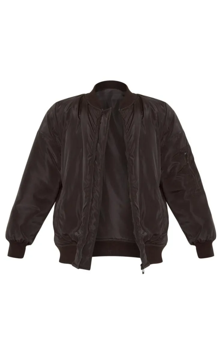 PrettyLittleThing Bomber Jackets*Petite Oversized Zip Up Bomber Jacket