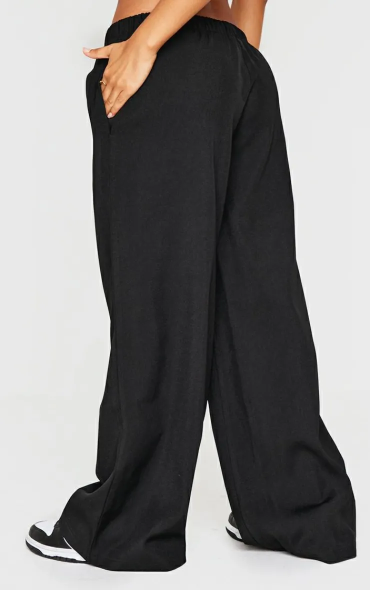 PrettyLittleThing Christmas Shop*Petite Premium Woven Drawstring Waistband Low Rise Pants