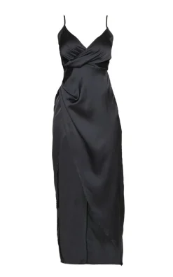 Petite Satin Wrap Detail Maxi Dress-PrettyLittleThing Best
